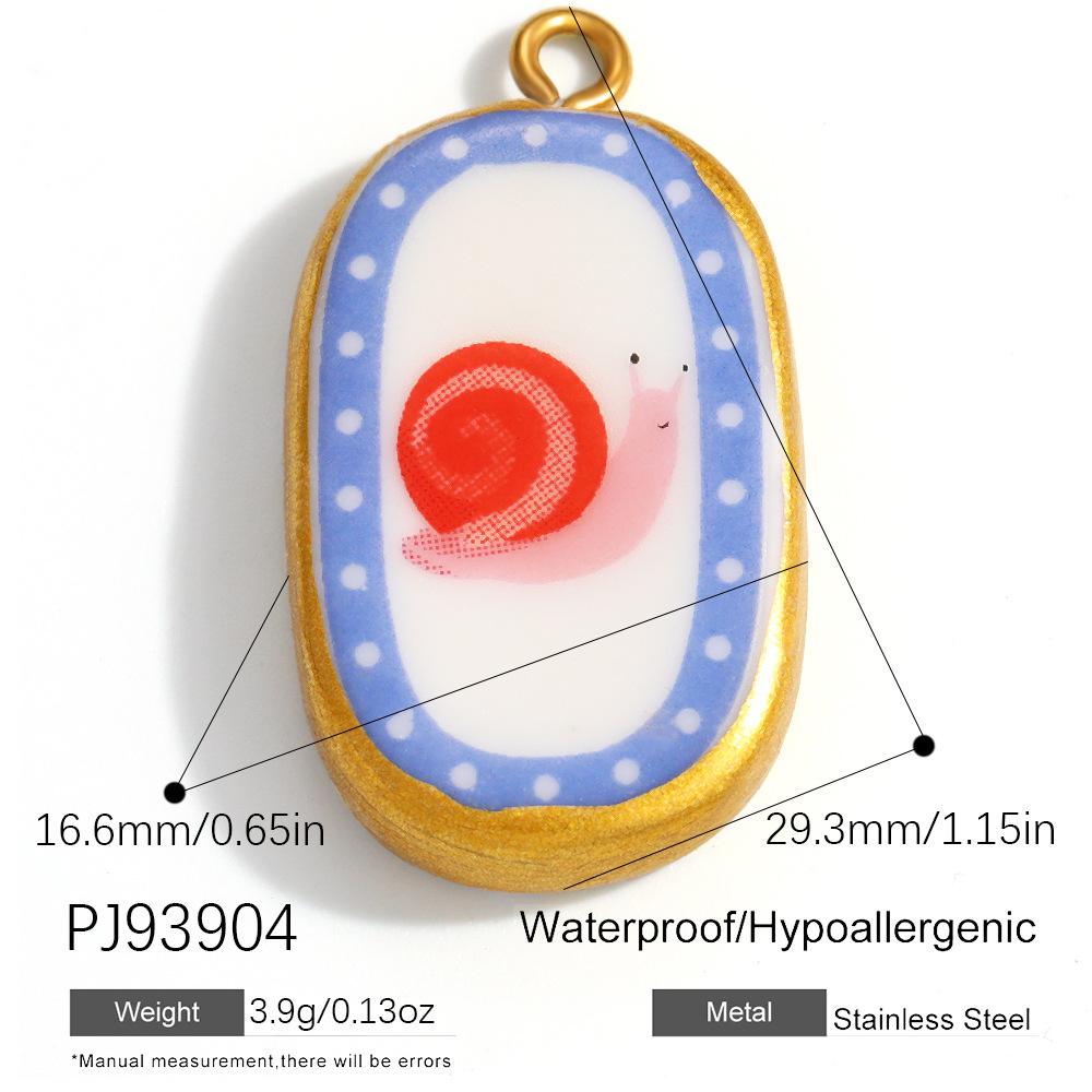 Stainless Steel Heart Cherry Fruit Flower Dog Colored Hand-painted Charms for Jewelry Making Necklaces DIY Material Colorfast