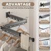 Wall Mounted Space Saving 360° Folding Clothes Drying Rack, Retractable Collapsible Windproof Hanging Hole Laundry Rack, Suitable for Balcony,