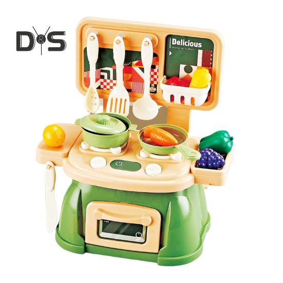 

Детский кухонный игровой набор с 30 ролевками, ролевой кухонный набор, развивающий практические навыки, игрушки-симуляторы готовки для детей зелёный