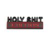 1Pc 3D Metal Holy Shit Edition Logo Car Front Grille Badge Side Fender Rear Trunk Emblem Sticker Decal