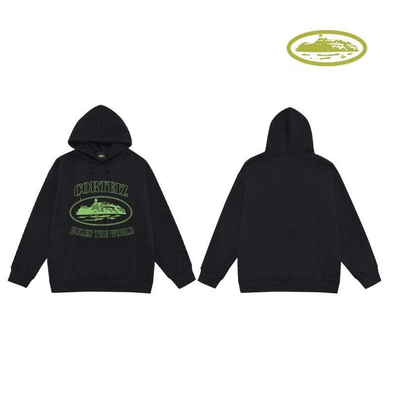 CORT Alcatraz Distressed Hoodie Men Streetwear Loose Fit Couple Sweatshirt Winter