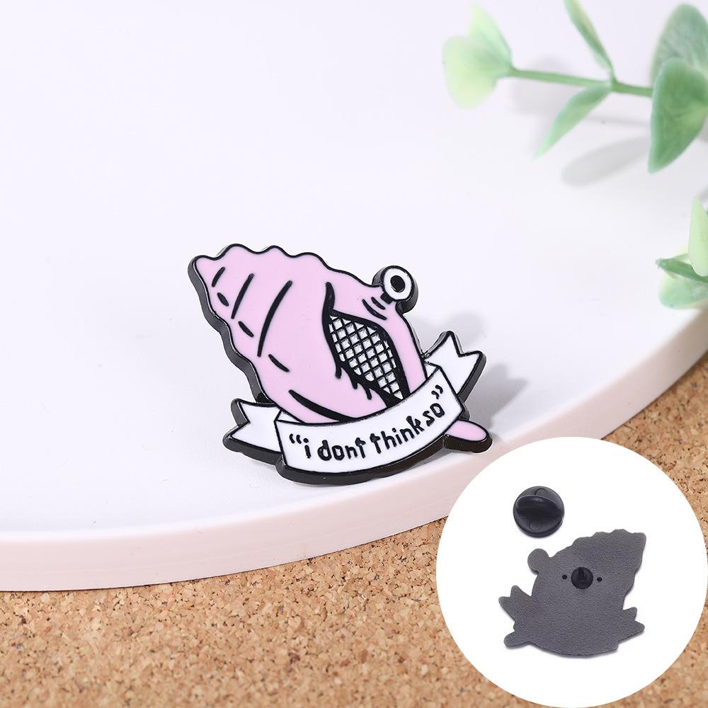 Creative Conch Cartoon Brooch English Peripheral Metal Badge Backpack Clothes Decorative Accessories Trend