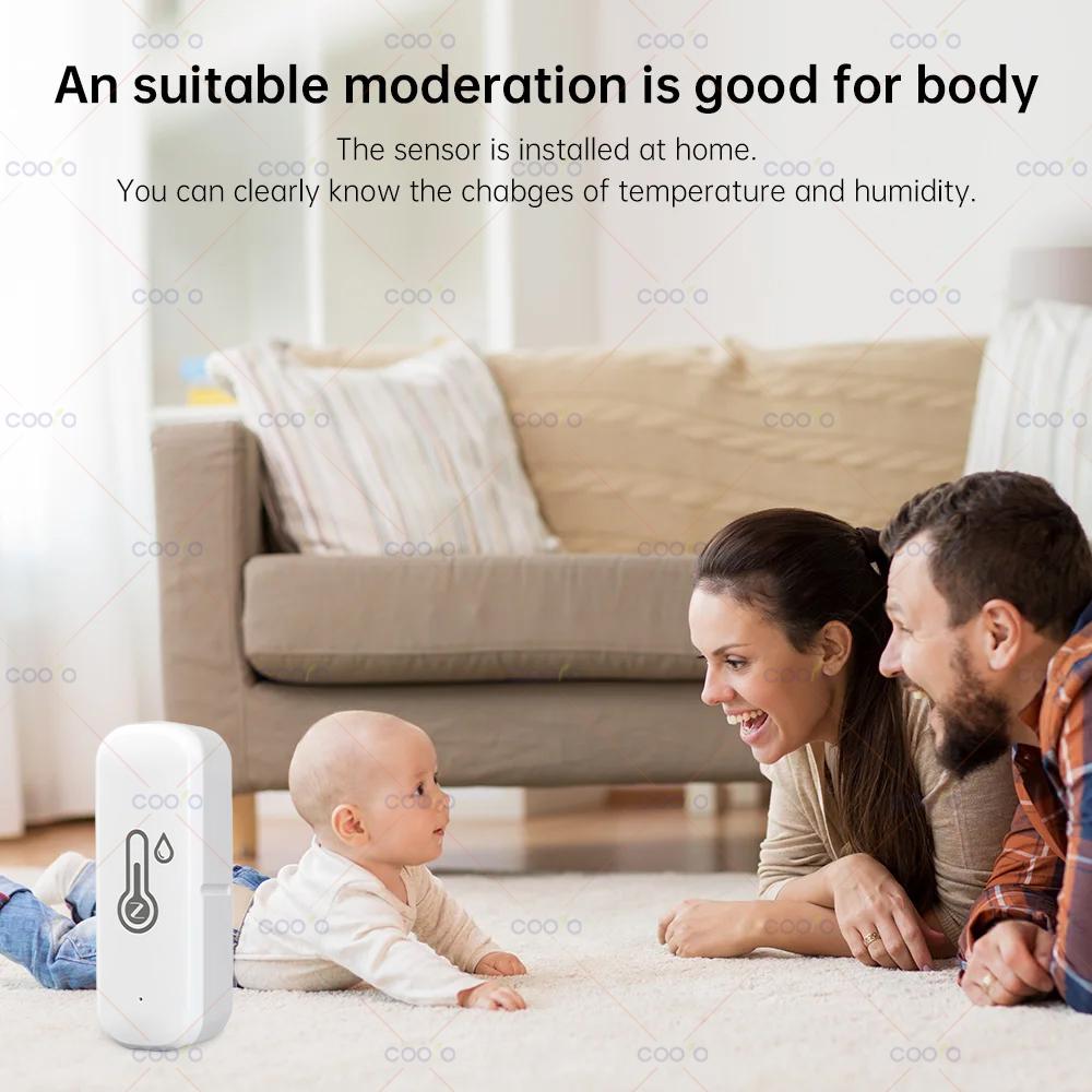 Zigbee 3.0 Temperature Humidity Sensor Smart Home Indoor Hygrometer App Remote Monitor Work with Tuya Smart Life