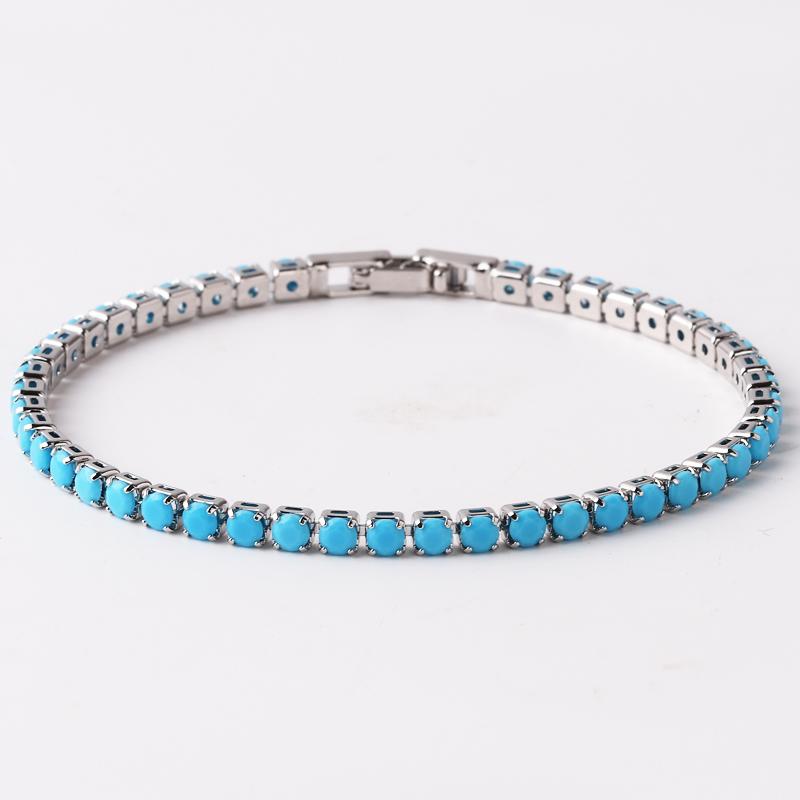 New Rainbow Crystal Tennis Bracelets For Women Men Kpop Silver Color Friend Gifts Colorful Zirconia Bangle Chain on Hand Jewelry
