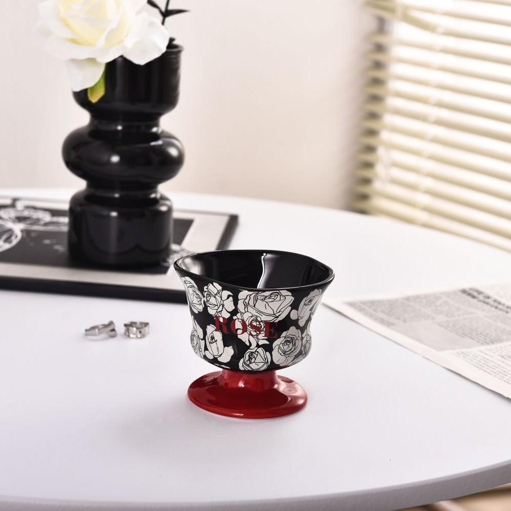 Hand-Squeezed Coffee Cup And Saucer Pleated Style High-Value Ceramic Cup Afternoon Tea Cup Retro Simple Coffee 240ML