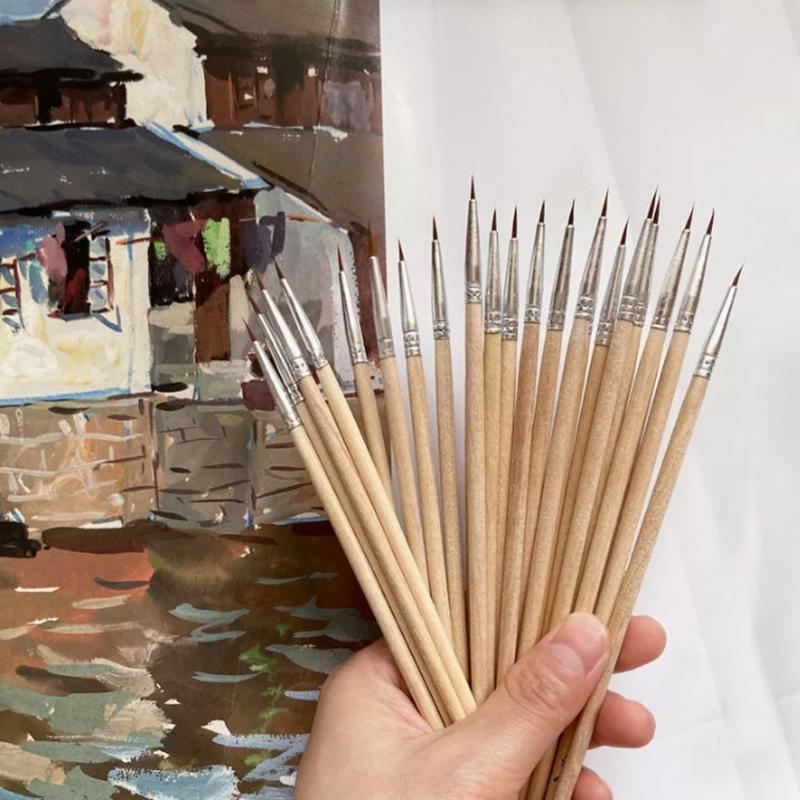Artist Multifunction Brushes Set 20pcs Hook Line Pen Fine Detail for Watercolor Acrylic Oil Canvas Painting