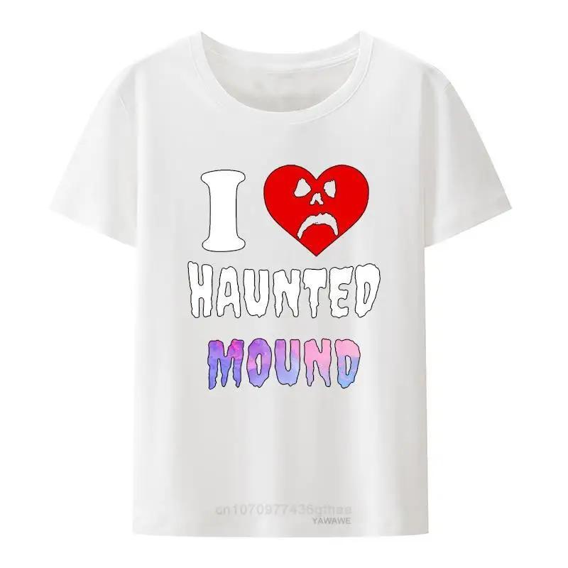 Sematary Я люблю Haunted Mound Тренд Форма Сердца Футболка Винтажный Ужас Хэллоуин Мужчины Женщины Короткий Рукав Уличная Одежда Топы S