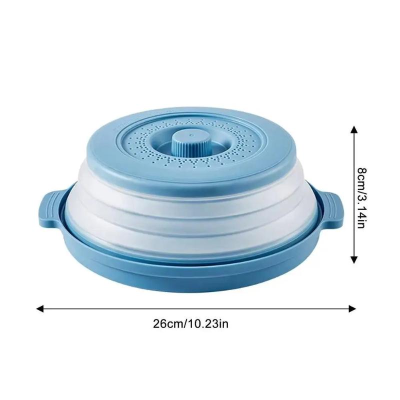 Microwave Food Splatter Cover Foldable Multifunction Splash Collapsible Guard Kitchen Gadget Colander For Meal Steaming Tray