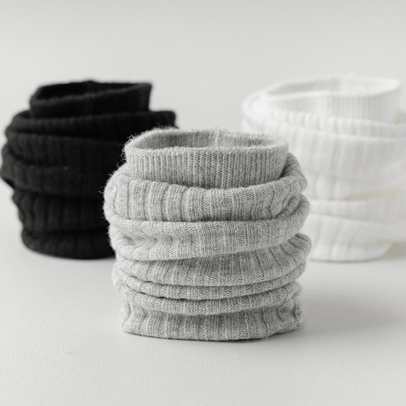 Herren Baumwoll-Mittelrohrsocken - Frühling & Sommer Schweißabsorbierend, Business Casual, Schwarz/Weiß/Grau