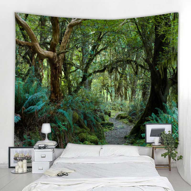 Snow Forest Print Tapestry Tropical Jungle Wall Hanging Boho Psychedelic Mandala Home Wall Decor Room Decor Yoga Mat Sofa Sheet