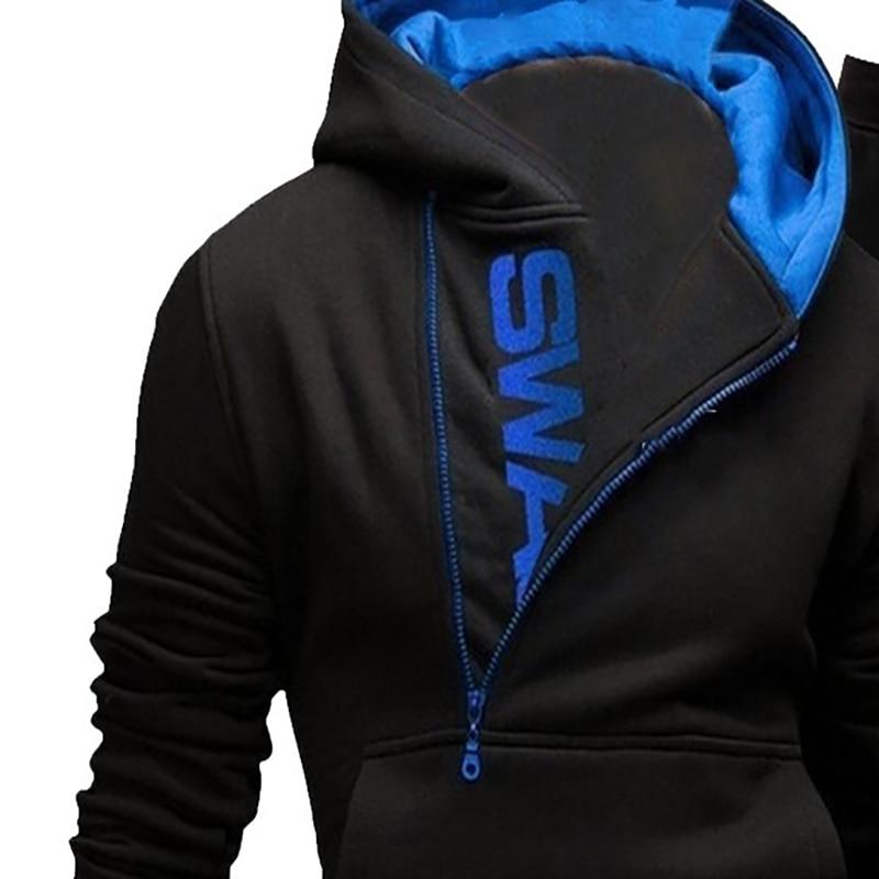 Spring Autumn Men's Sweatshirt Suit Letter Printed Zipper Pockets Hoodie+Drawstring Sweatpants Fashion Oversize Male 2Pcs Set