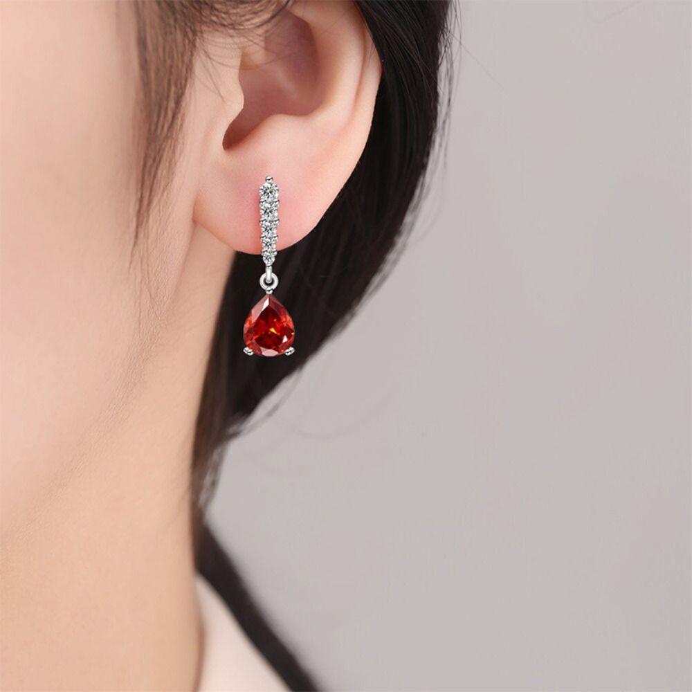 Copper Zircon Earrings Luxury Finish Fashion Jewelry Earrings Water Drop Earrings For Women Girls
