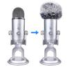 VIZEMO Microphone Foam Wind Screen Furry Windshield Muff Pop Filter Blue Yeti USB Microphone 2 Pack Black White and Black Foam