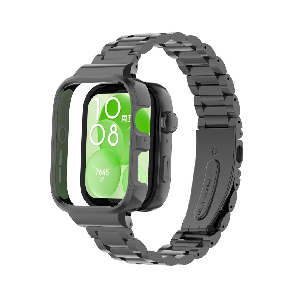 Protector de carcasa cu curea din otel inoxidabil pentru Huawei Watch Fit 3 Bratara metalica pentru ceas inteligent pentru huawei watch fit3 Band + Husa de protectie