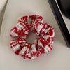Festive Chinese Red Woolen Hair Tie - New Year and Christmas Accessories for Women