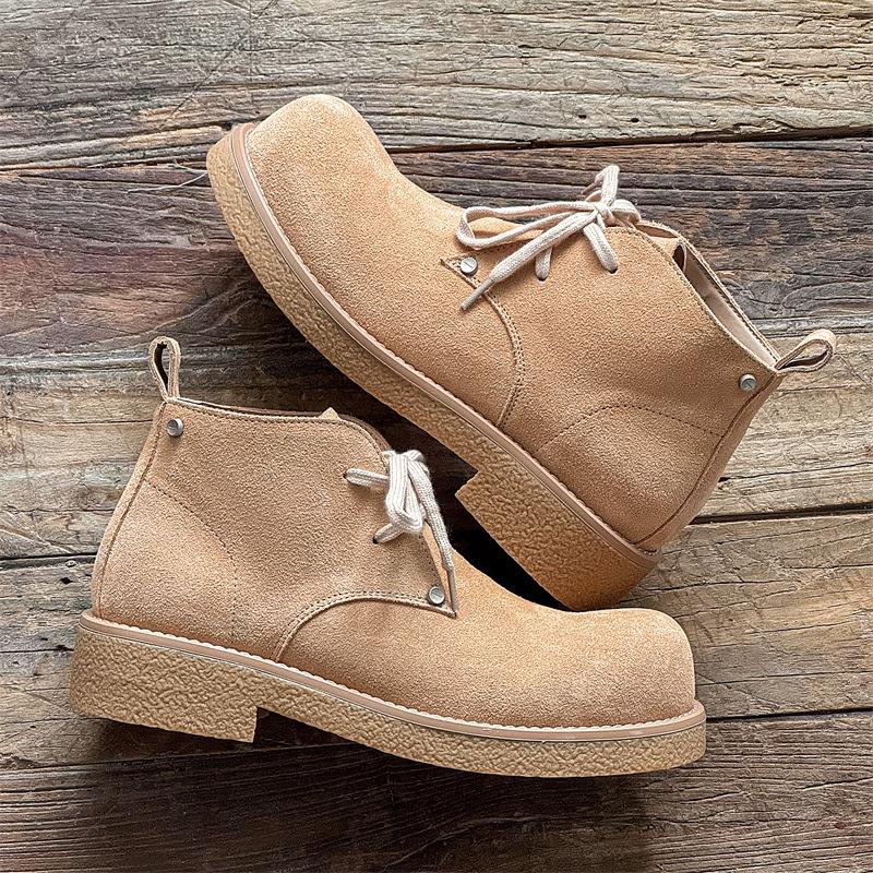 Mickey Round Head Martin Boots New Platform Heightening Big Head Derby Shoes Casual Shoes Short Boots