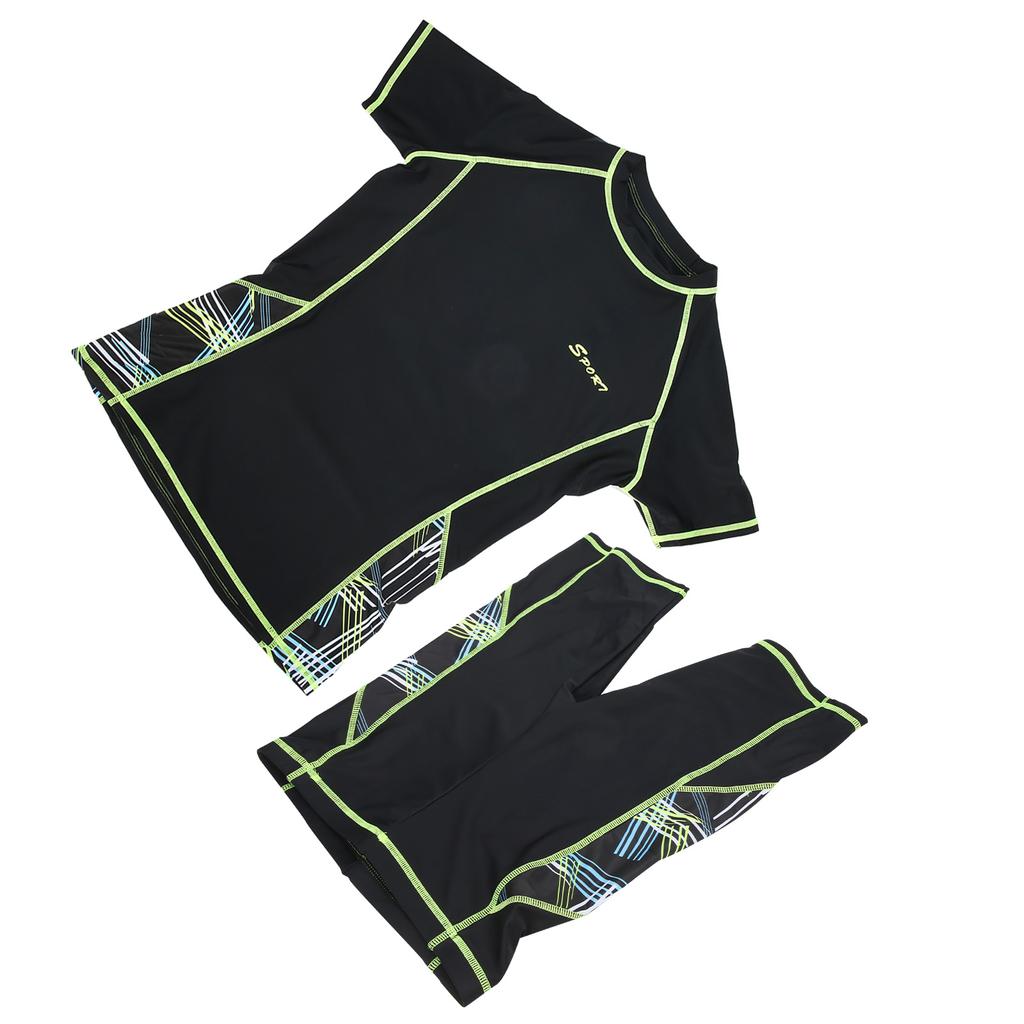 Swimming Short Sleeve Shirt with Shorts 2 Pieces Summer Surfing Diving Suit for MenL