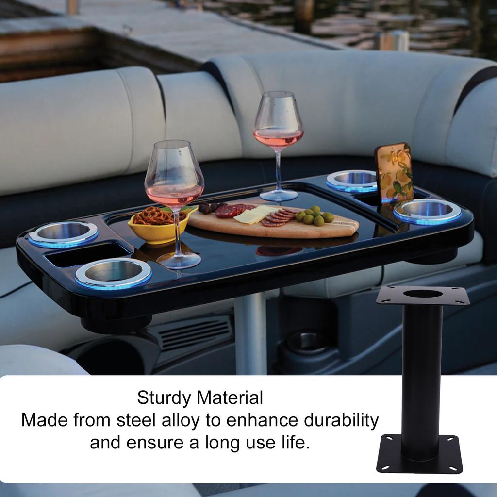 Boat Seat Pedestal 330mm Height Steel Alloy High Stability Universal RV Table Leg Base Mount for Yacht Boat Pontoon Deck