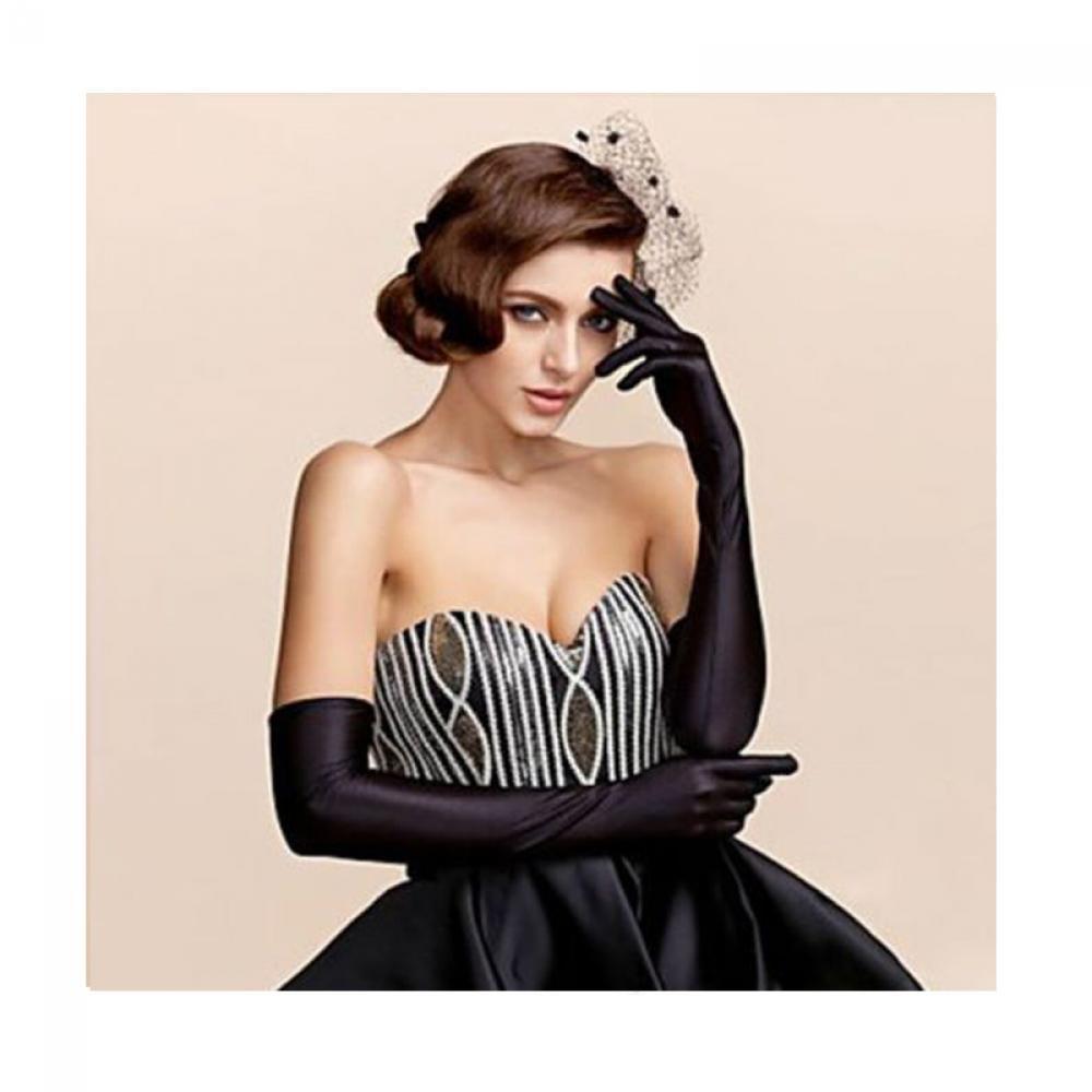 Fashion Opera Evening Party Bridal Gloves Long Prom Costume Satin