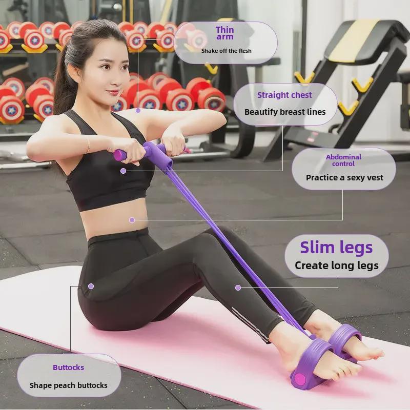 Six-Strand Sit-Up Assist Pedal: Belly & Leg Fitness Rope for Women