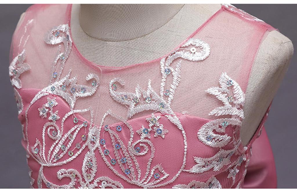 Karwavyi Long Dress for Perfect for Piano Kindergarten Entrance and Sleeveless and Perfect for Formal Wear Children's Girls, Recitals, Weddings,