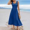 Women's  Color Summer Casual Fashion Sleeveless Long Dress