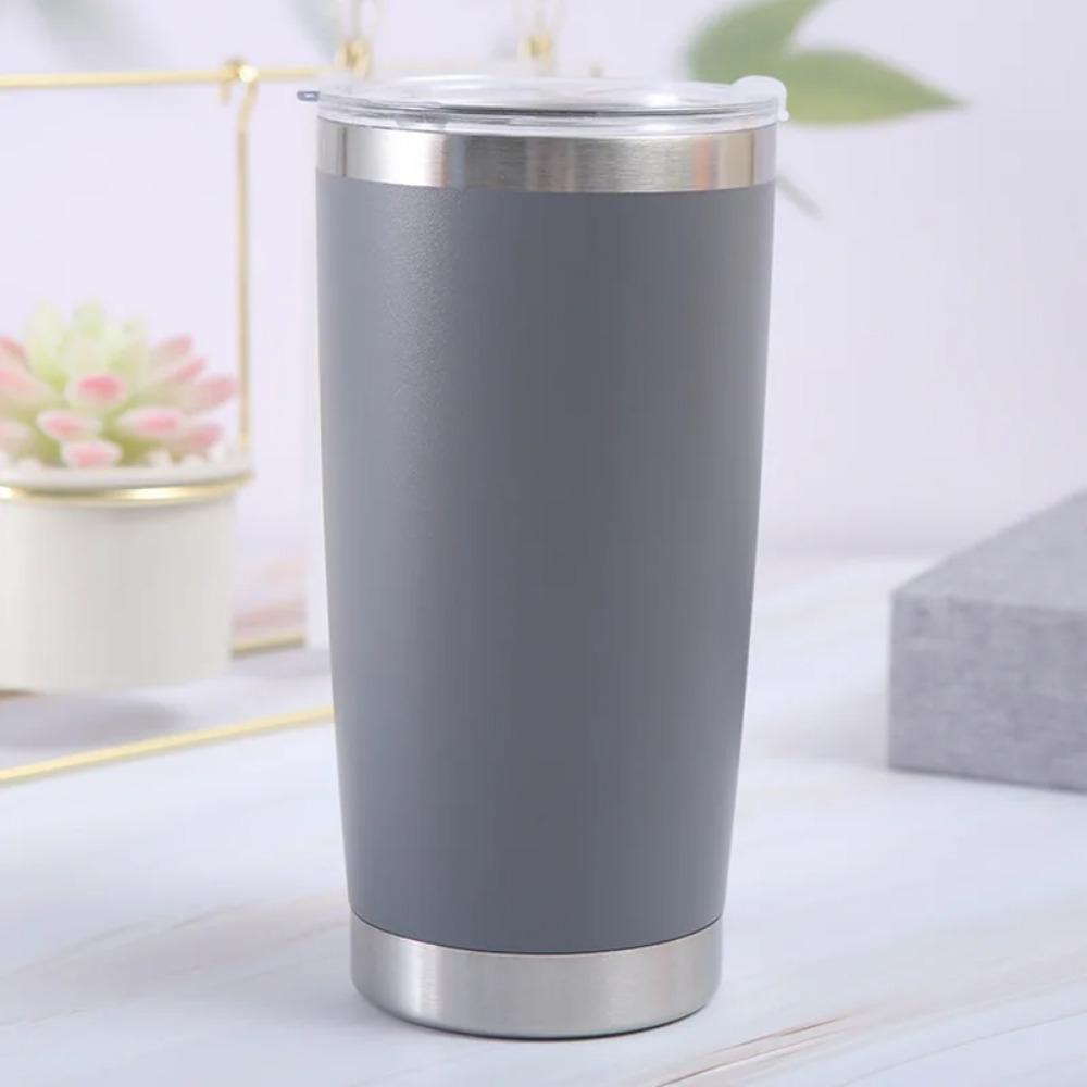 

Stainless Steel Tumbler With Lid supports DIY customization Travel Cup Portable Cold And Hot Coffee Car Mug milk cup water cup 20 oz серый