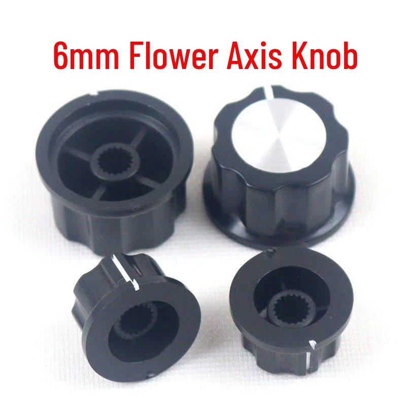 Metal Knob Power Amplifier Potentiometer with 6mm Shaft & Plastic Cap