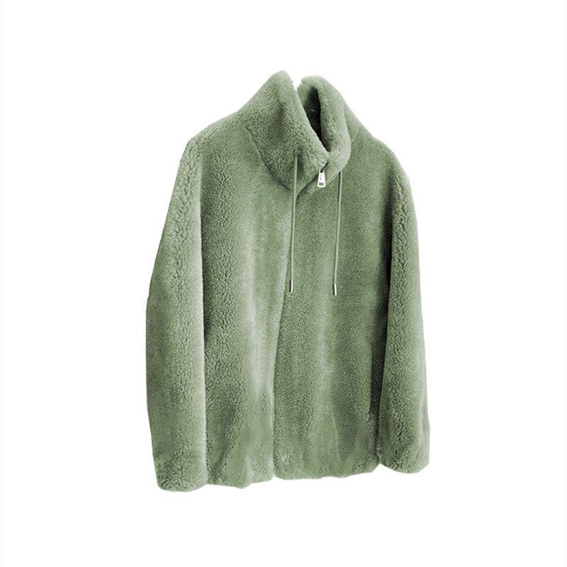 Women's Winter Double-Sided Fleece Coat: Thickened Stand Collar Cardigan Sweater with Zipper