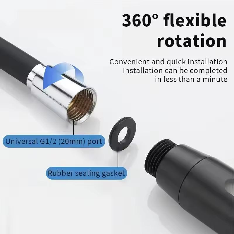 1.5M 2M 3M Silicone Shower Head Hose Flexible Anti-Winding Pipe High Pressure Powerful Shower Tube Bathroom Faucet Accessories
