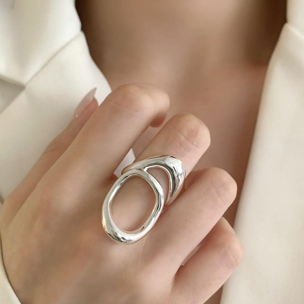 VENTFILLE 925 Sterling Silver Frosting Ring For Women Minimalist Irregular Versatile Fashion Elegant Jewelry Gift Dropshipping