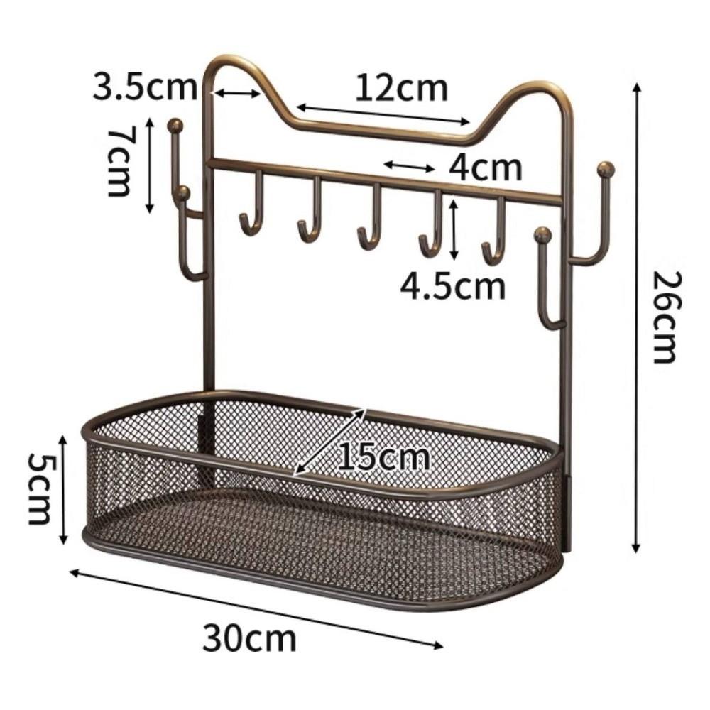 Space Saving Metal Storage Organizer Wall Mountable Entryway Storage Rack Hallway Use