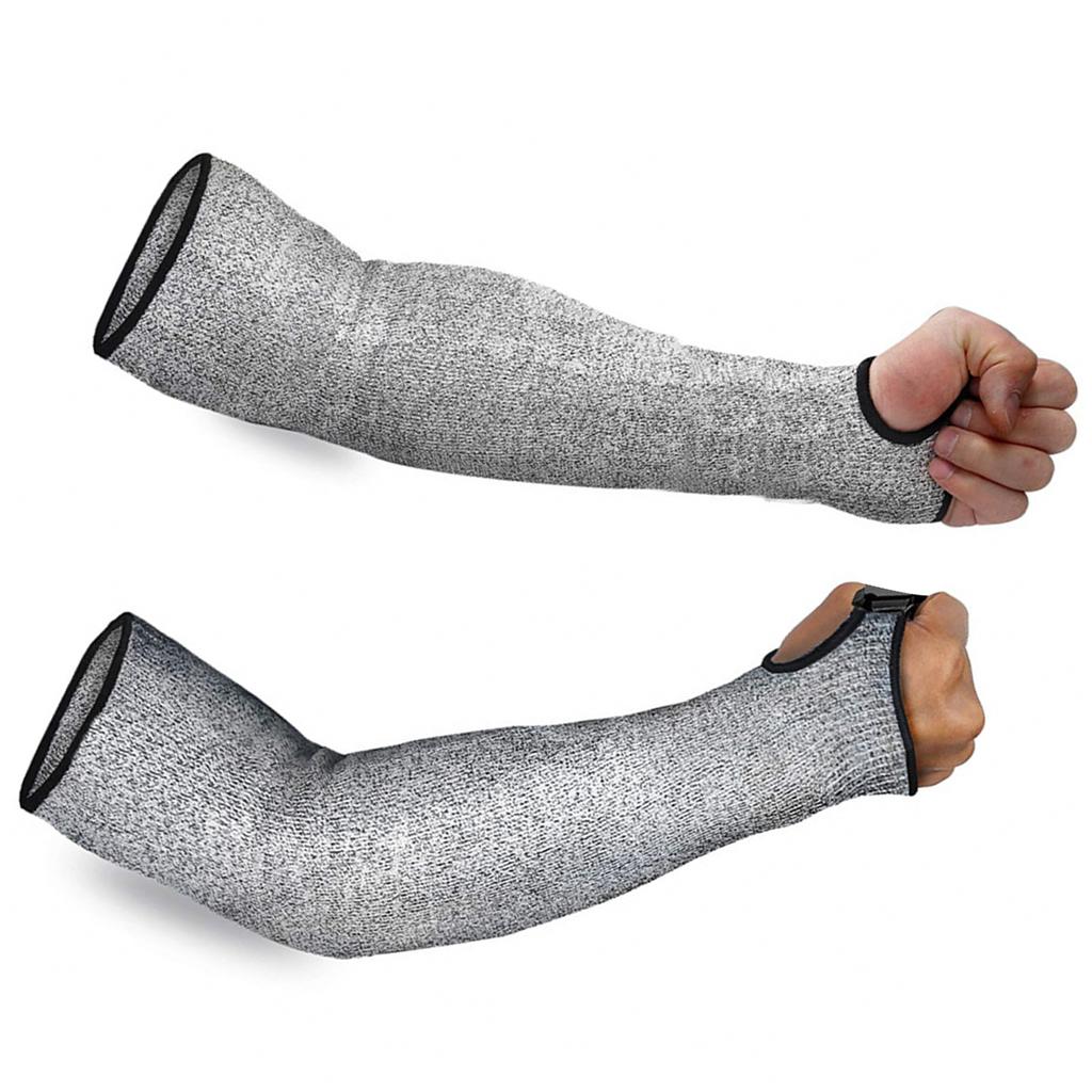 1 Paar Armschutzzubehör Schnittfest Daumenschlaufe Armschützer für Arbeitssicherheit Daumenschlaufe 45cm