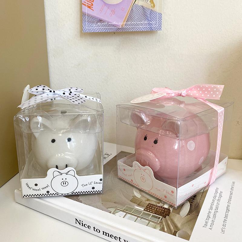 Creative Pig Piggy Bank Ceramics Deposit Jar Saving Box Coin Cash Saving Box for Kids Desk Ornament Accessorie Birthday Gifts