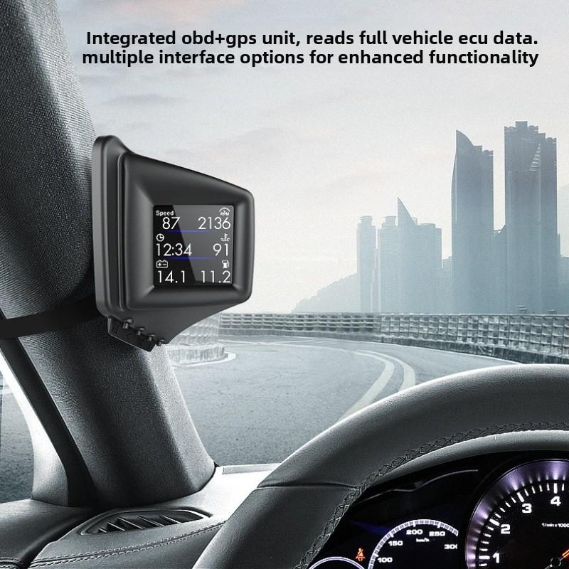 Новый многофункциональный гаджет HUD OBD2 + GPS, бортовой компьютер, обшивка передней стойки, установка об/мин, турбонаддув, давление масла, температура воды, GPS-спидометр