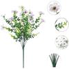 Realistic Fake Daisy And Eucalyptus Arrangement 7 Stems UV Protected Silk Flowers Long Lasting Centerpiece For Table Party Decor