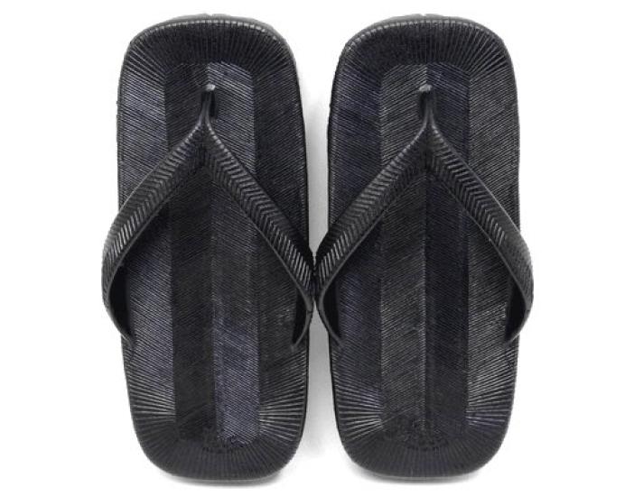 Shigi Injection Upper Geta Made In Black Men's Water-Resistant Sandals, Japan,