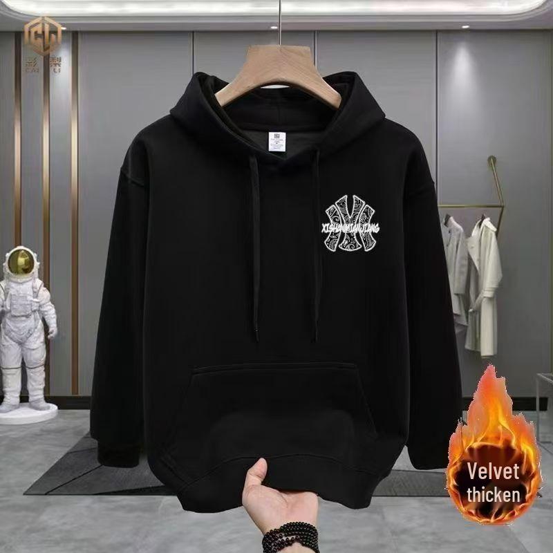 Trendiges Herren Herbst Baumwoll-Sweatshirt mit Kapuze - Langärmlig, Lockere Passform, Übergröße, Pillingfreie Jacke