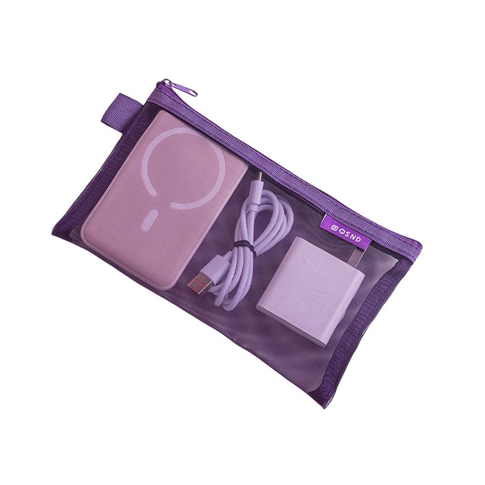 Multipurpose Nylon Transparent Storage Bag Square Lightweight Mesh Storage Pouch Breathable Data Lines Organizer Home Use