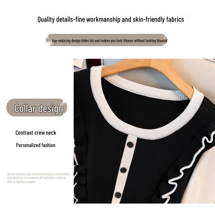 Plus Size Women's Long Lapel Sweater Dress - Bust 150/160 - Sizes 200/350 Jin - Style 8060