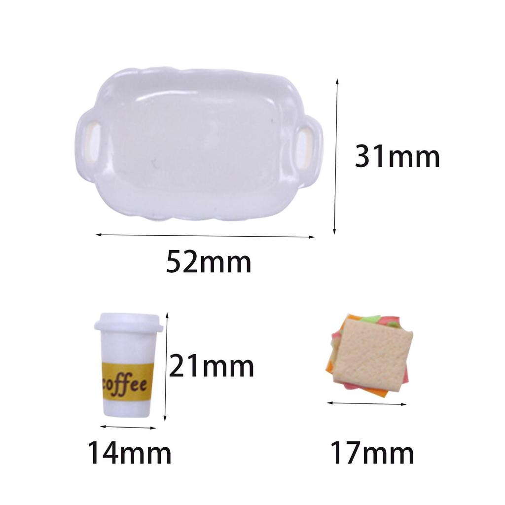 1:12 Dollhouse Miniature Breakfast Set Breakfast Bread Egg Set for Decor