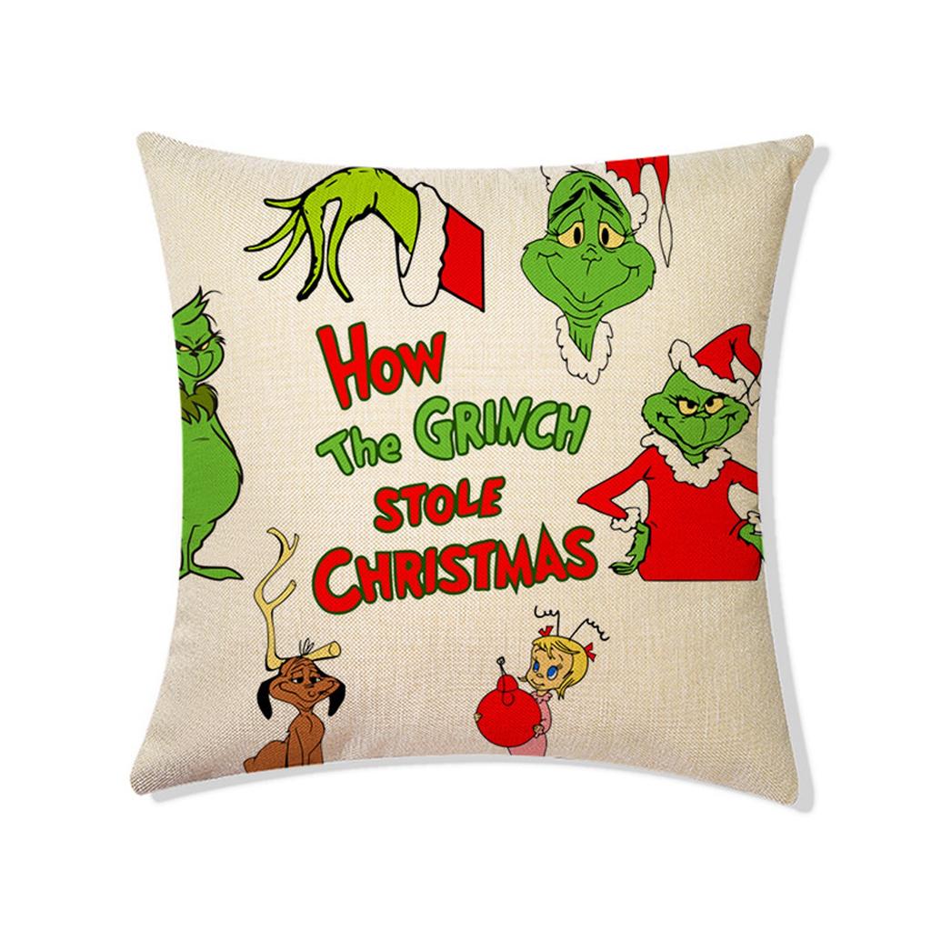 Christmas Happy Throw Pillow Cover, 18 X 18 Inch, Winter Holiday Cushion Cover Sofa Decor