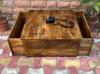 Wooden Central Side Desk Drawer Coffee Table | Indian Bedside Nightstand Bedroom Furniture | Solid Wood with Hidden Storage | Center table