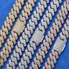 Men's Trendy 20mm Cuban Chain Bracelet & Necklace with Zircon Clasp, Hip Hop Style