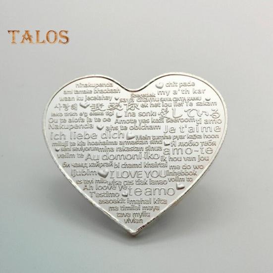 Lucky Love Commemorative Coin Creative Shape Double-sided Design Romantic Elements Valentine's Day Challenge Coin