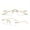 2pcs Fashionable and elegant frameless metal glasses - lightweight and durable metal material for daily business use