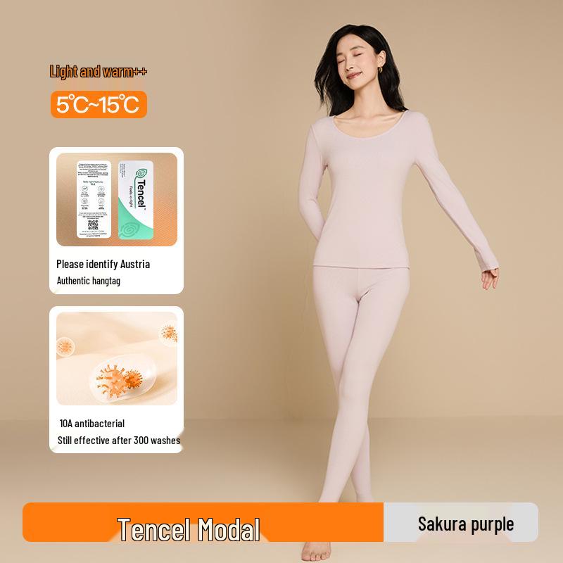 10A Antibacterial Modal Women's Warm High-Elastic Base Layer Set