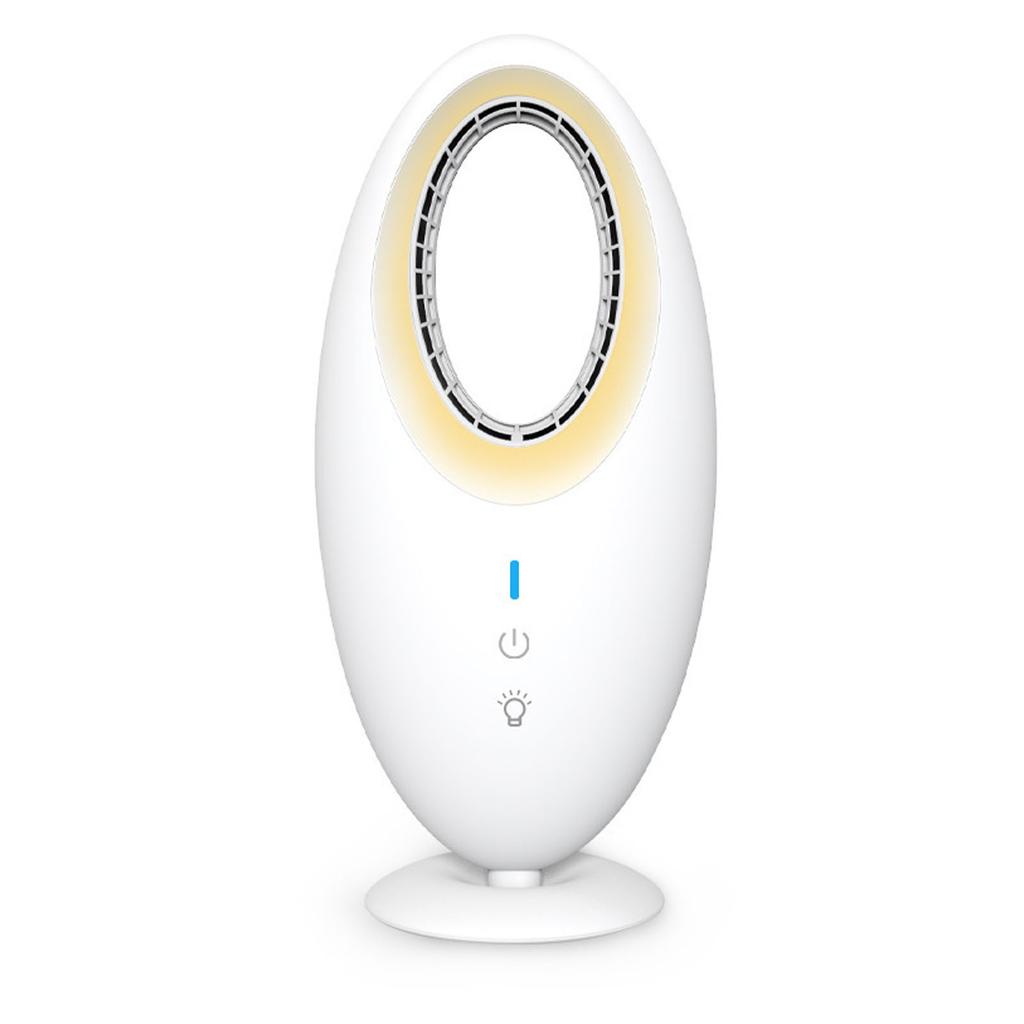 Bladeless Schreibtischventilator 3 Geschwindigkeiten Energiesparend Leise Kleiner Tischventilator mit LED-Licht für Zuhause Büro Schlafzimmer