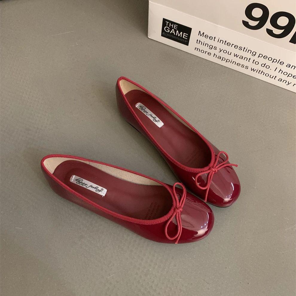 Fashion Bailamos Autumn Women's Flats Square Toe Mary Janes Shoes Soft Ballet Shoes Female Button Strap Shallow Dress Shoe Mujer