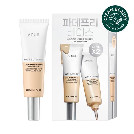 Anua Matte-But-Glow Cover Beige SPF50 PA++++ (50ml) – Lightweight Foundation-Free Tinted Sun Base, Korean